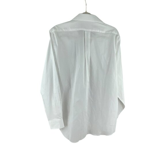 Chaps Men's White Coolmax Regular Fit Dress Shirt Size L Cotton Blend Classic - Picture 2 of 7
